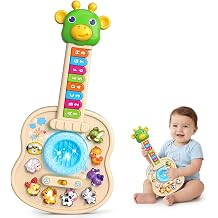 Musical Giraffe Guitar Toys for Toddlers 1-3 with Music & Light, Educational Baby Piano Toys 9-12-18 Months Interactive Music Instruments Learning Toys for 1 2 Year Old Boys Girls First Birthday Gifts