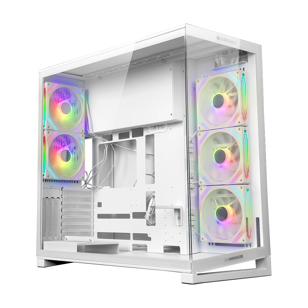Zebronics Premium Gaming Case, Full-Tower, EATX, ATX, 5 ARGB Fans, Upto 480mm AIO Support, Type-C, USB 3.0, Vertical GPU at ₹7639 – Amazon