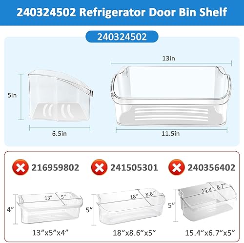 Miniatura 2 de AMI PARTS 240324502 - Estante para puerta de refrigerador compatible con cro-sley, frigi-daire, ken-more Reemplazar 844402, AP2549806, PS429767,