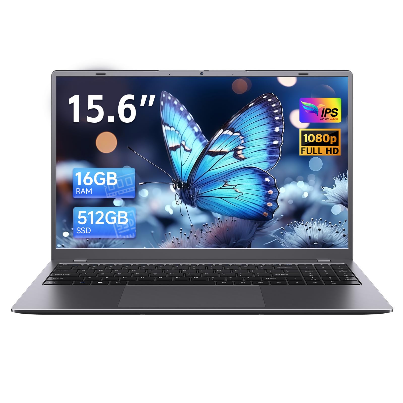 Laptop Computer, 16GB RAM, 512GB SSD, 15.6" FHD IPS Display
