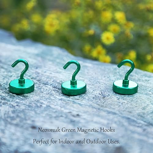 Vista 138 de NEOSMUK - Ganchos magnéticos de alta resistencia con imanes extrafuertes para colgar en refrigerador, crucero, cabinas o parrilla, color blanco