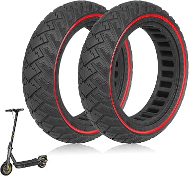 60/65-6.9 Solid Tire 10 inch for Segway Ninebot Max G2 G65 F3 F3 Pro Electric Scooters Accessories, Off-road Rubber Tyre, Shockproof, Non-Slip Replacement for Kickscooter
