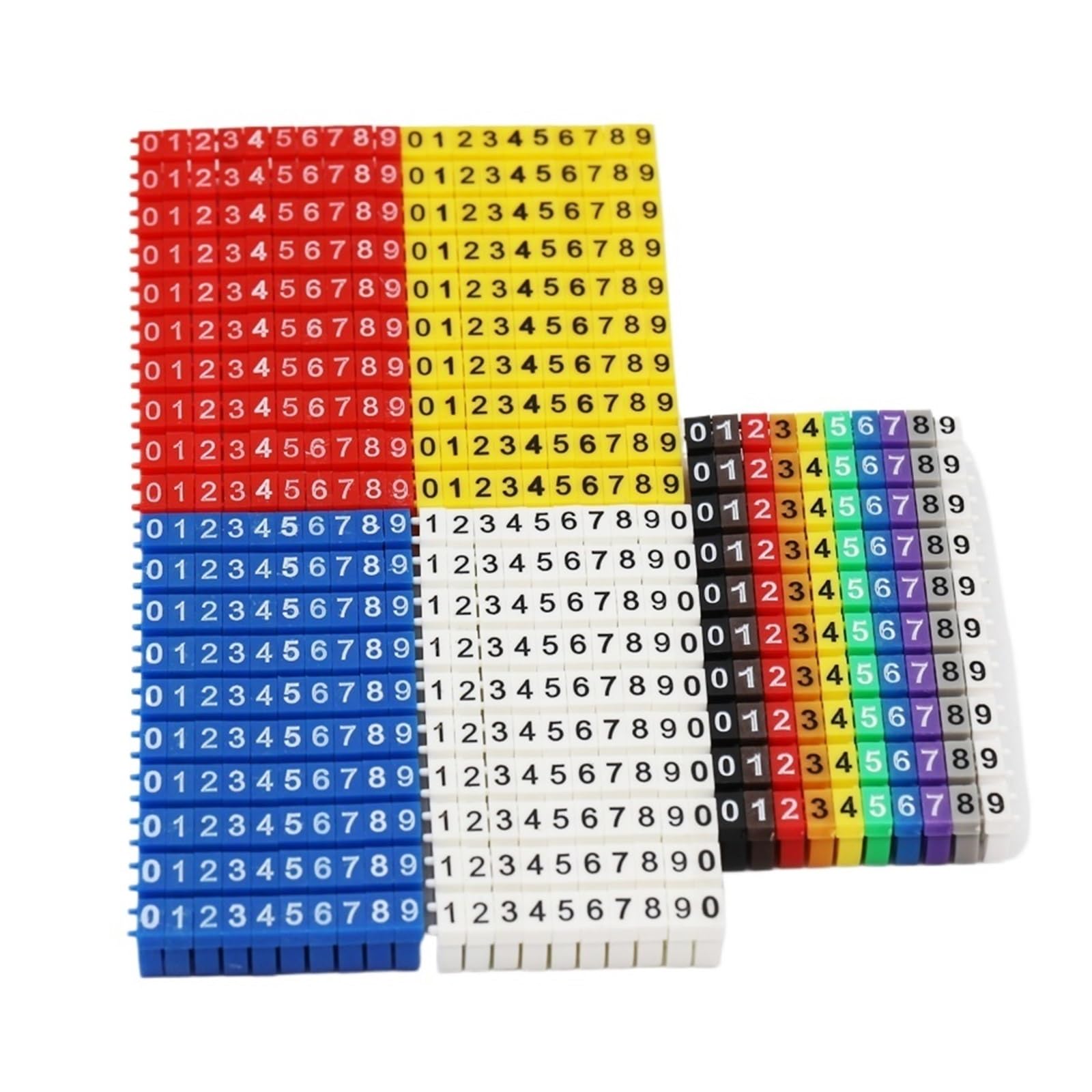 Etiquetas Para Cables Números 0-9 Cable de red Tipo C Etiqueta clip Marcado cable(10 sqmm,100Pieces Coloful)