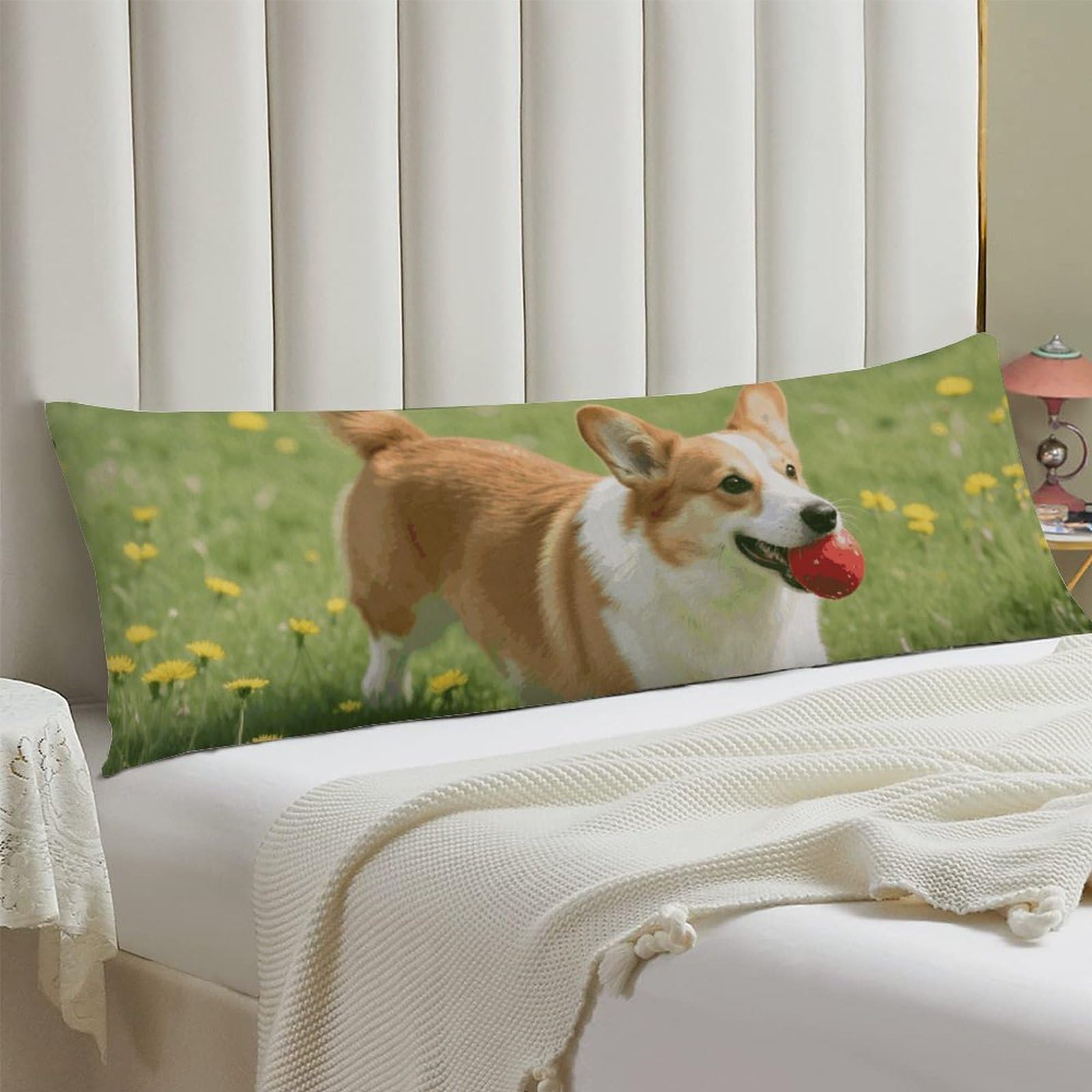 Body Pillow Cover 20x54 Long Pillow Case with Invisible Zipper Breathable Microfiber Corgi Pillowcase Soft Cozy Protector for Bedroom Couch Sofa Bed Home Decor All Seasons