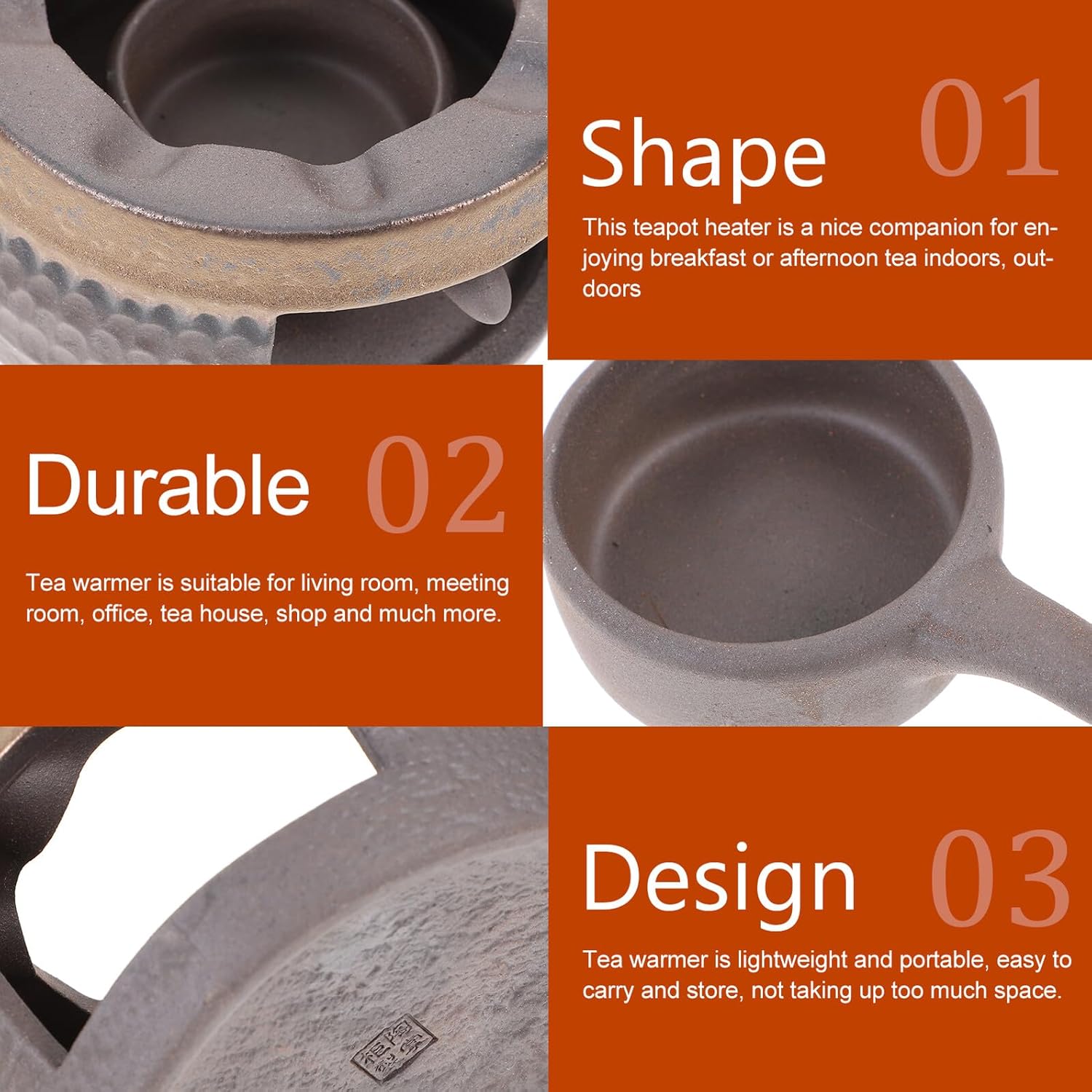 Ceramic Tea Warmer with Candle Holder for Teapot Heating Versatile Tea Heater Set for Home Office for Indoor Outdoor Use