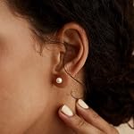 ZHESHY Pearl Boucles d'oreille pour femmes 925 Boucle d'oreille en argent sterling Dainty 14K Boucles d'oreilles de perles plaquées or pour femmes tendance blanc 6 8MM Pearl CZ Diamant Hypoallergénique Boucle d'oreille Cadeau de bijoux