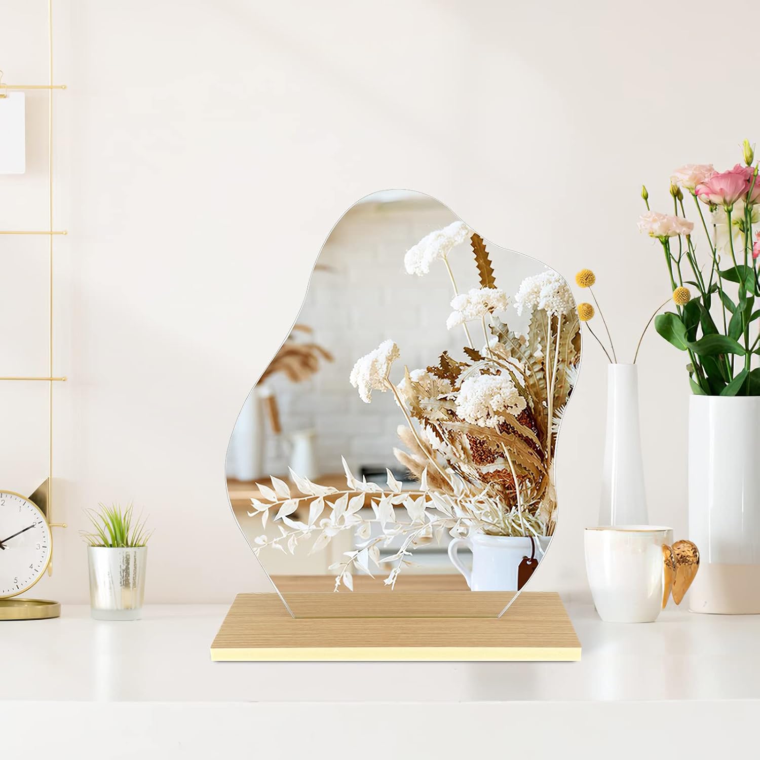 Prasacco Makeup Mirror, Aesthetic Vanity Mirror, Irregular Wavy Mirror