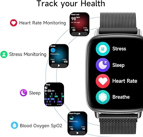 Miniatura 3 de aeac Relojes inteligentes para mujer, reloj inteligente para mujer (todo negro)