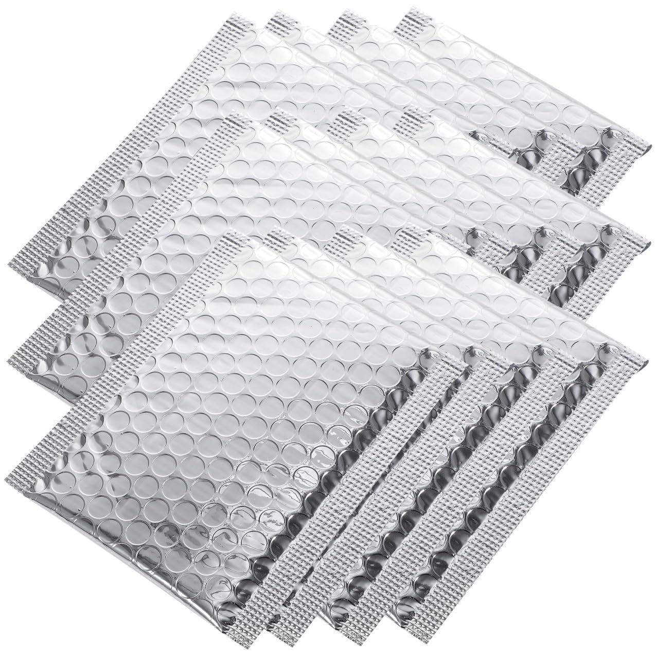 100 Enveloppes à Bulles D'emballage Auto-adhésives Argentées 110x130 40mm, Paquet D'expédition Matelassés Résistants aux Chocs, Enveloppes D'expédition Légères pour Bureau