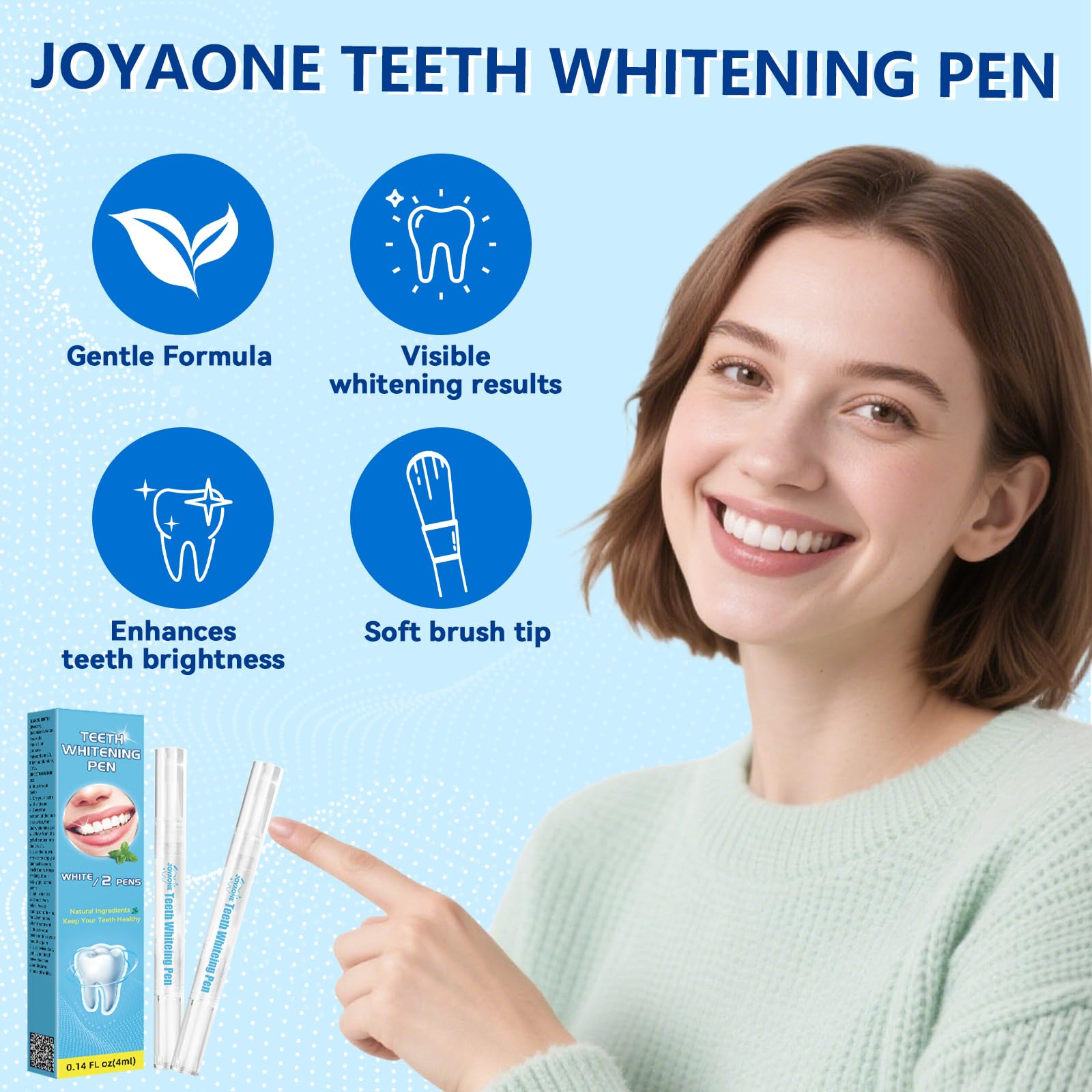 Lápiz blanqueador dental, 2 unidades, blanqueador dental para eliminar manchas, blanqueamiento profesional de sonrisa en casa y fuera de casa (2 bolígrafos blanqueadores de dientes)
