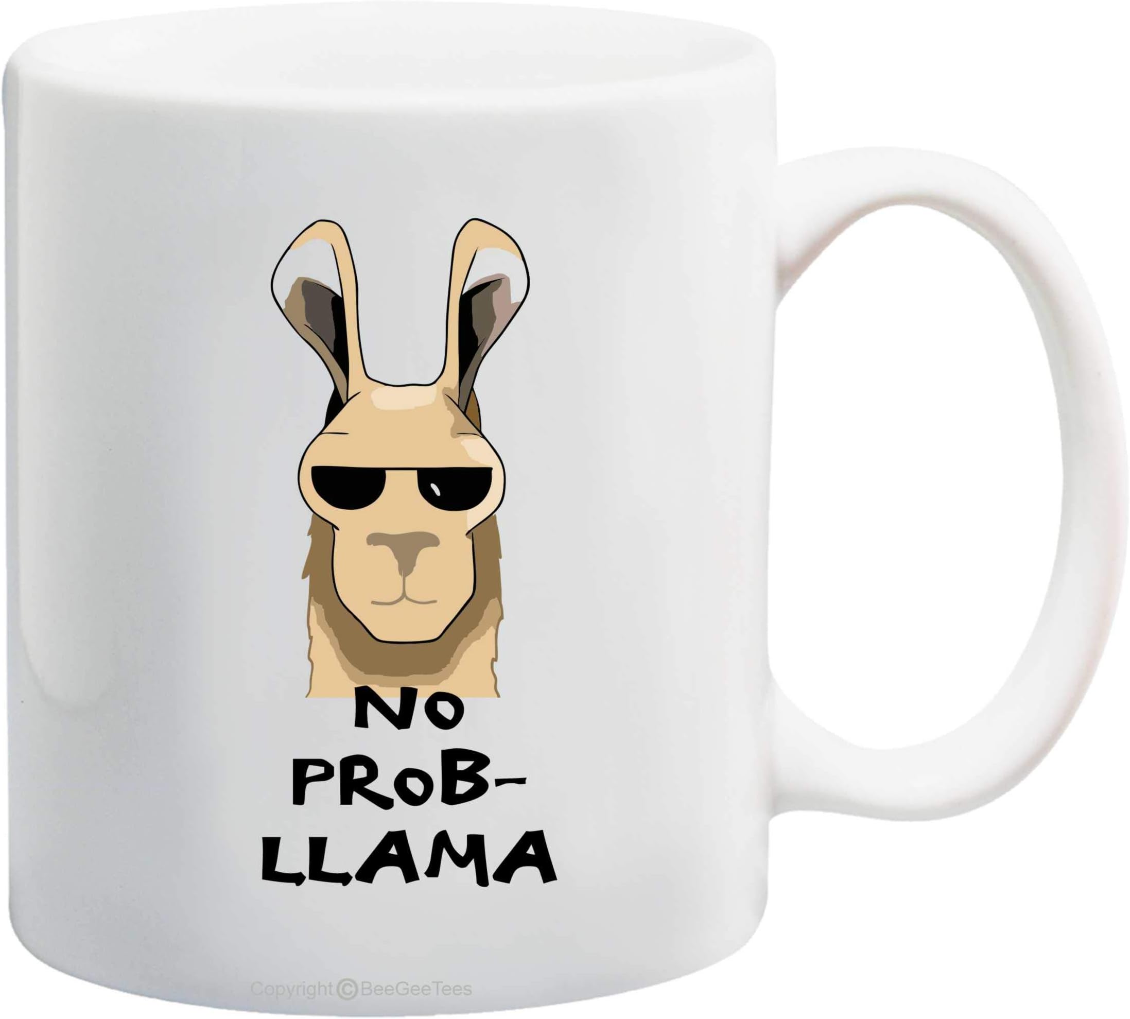 BeeGeeTees No Prob Llama Funny Mug I Love Llamas No Problemo 15 oz