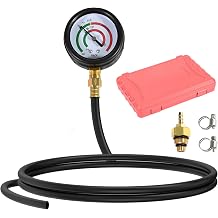 Exhaust Back Pressure Tester Kit with Carrying Case, Professional Car Automotive Exhaust Back Pressure Gauge Set, with 6FT Hose & M12 M18 Adapter, PSI & Bar Readings