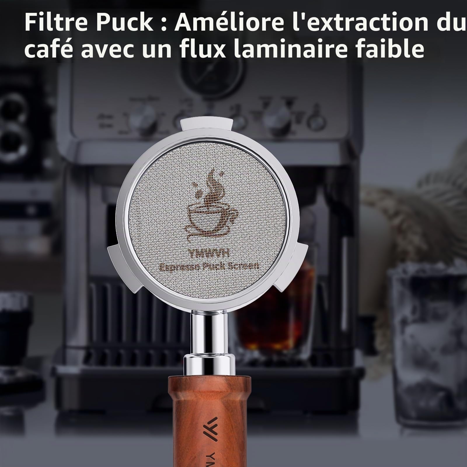 Porte-filtre expresso sans fond à 3 oreilles, 51 mm, acier inoxydable de qualité supérieure, compatible Delonghi EC680/EC685, écran et panier inclus