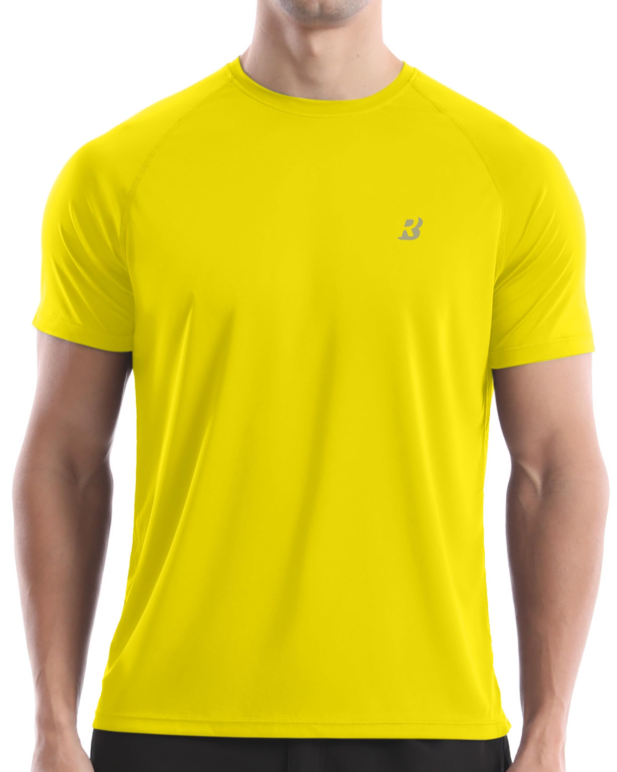 Roadbox Herren Kurzarm Rashguard, UV Schutz UPF 50+ Schnelltrocknend Bade Shirt, Atmungsaktives Outdoor Wassersport Shirt