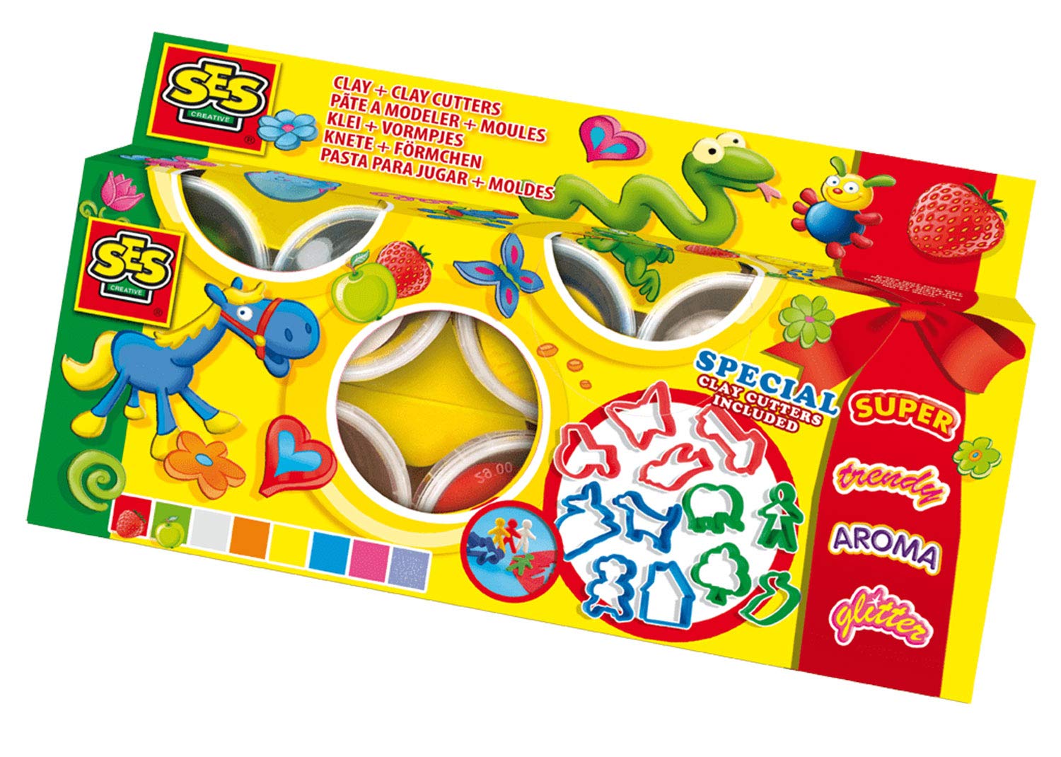 SES Creative - Modelling Dough Set - 8 Colours - 12 Cutters - Assorted