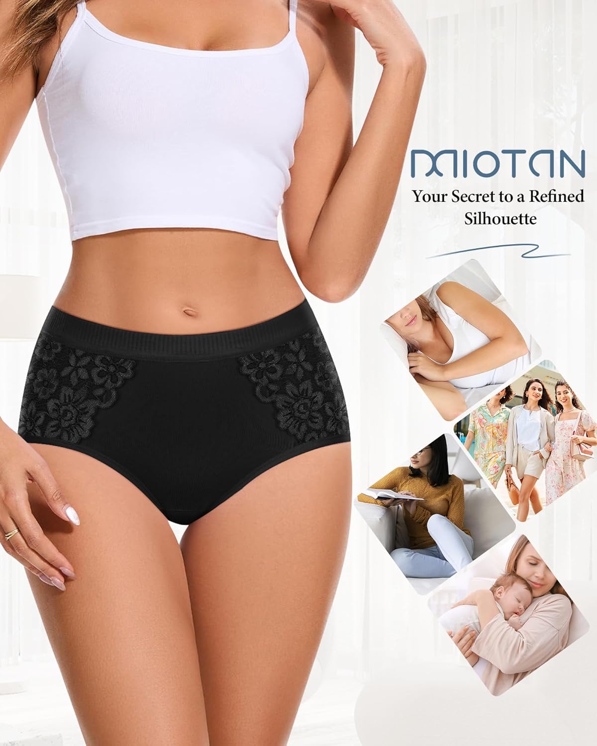 Women's Underwear Cotton 5 Pack Lace Panties Full Coverage Comfortable Breathable Ladies S-XXL - Image 5