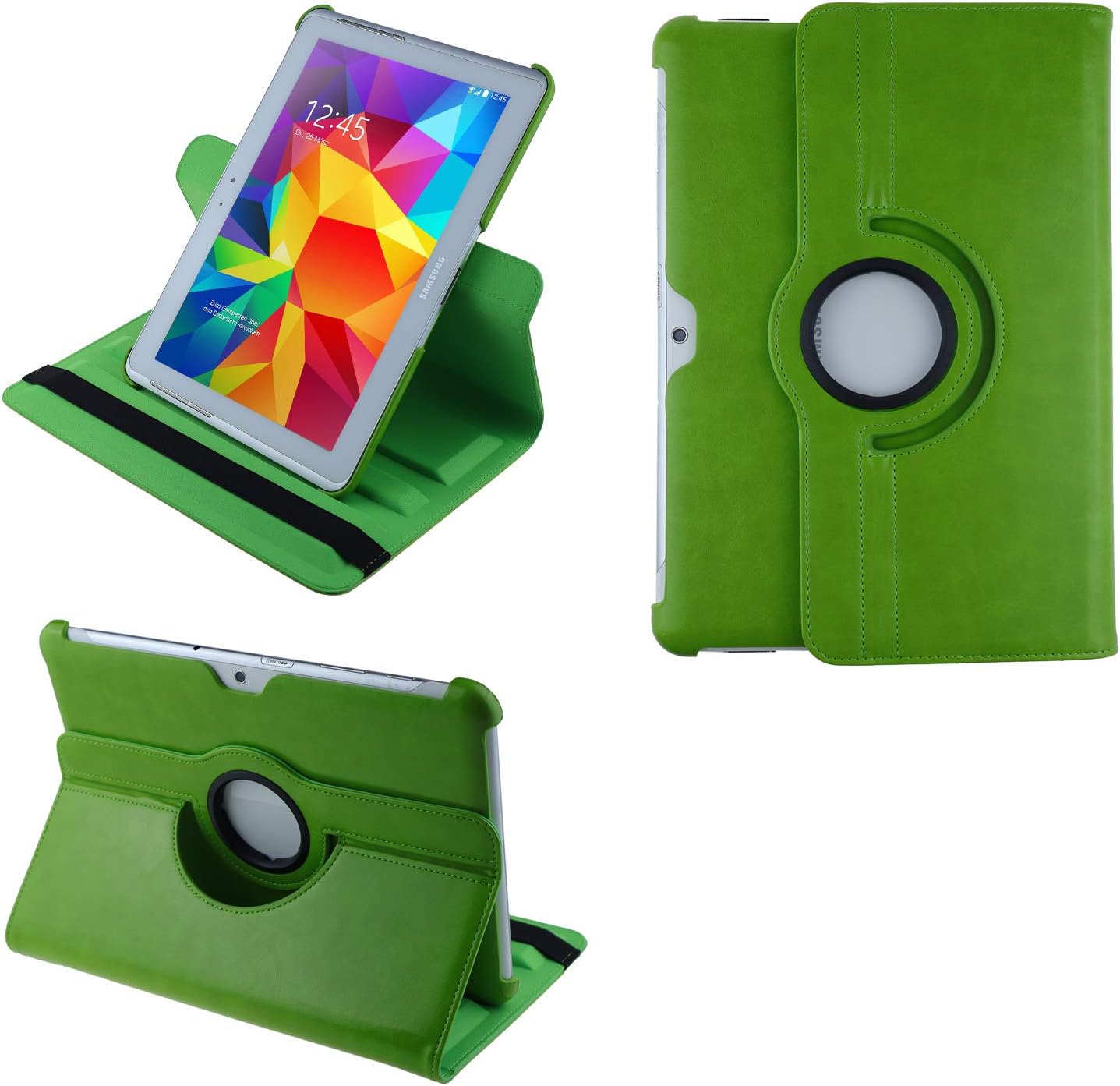2.0 Case for Samsung Galaxy Tab 10.1 N GT-P7500 GT-P7501 GT-P7510 GT-P7511, Tab 2 10.1 P5100 P5110 360° Rotation Smart Cover Case Stand | Green