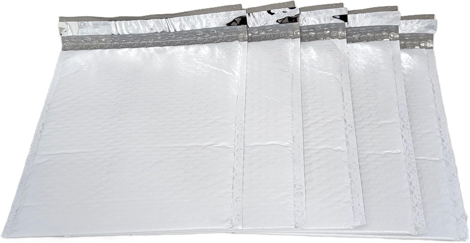 200-Pack 8.5x11" Bubble Mailers White Poly Padded #2 Envelopes Self Seal Shipping Bags Lightweight Tear Resistant Bubble Mailing Envelopes for Small Business Packaging, DVD, Clothing, Books, Gifts