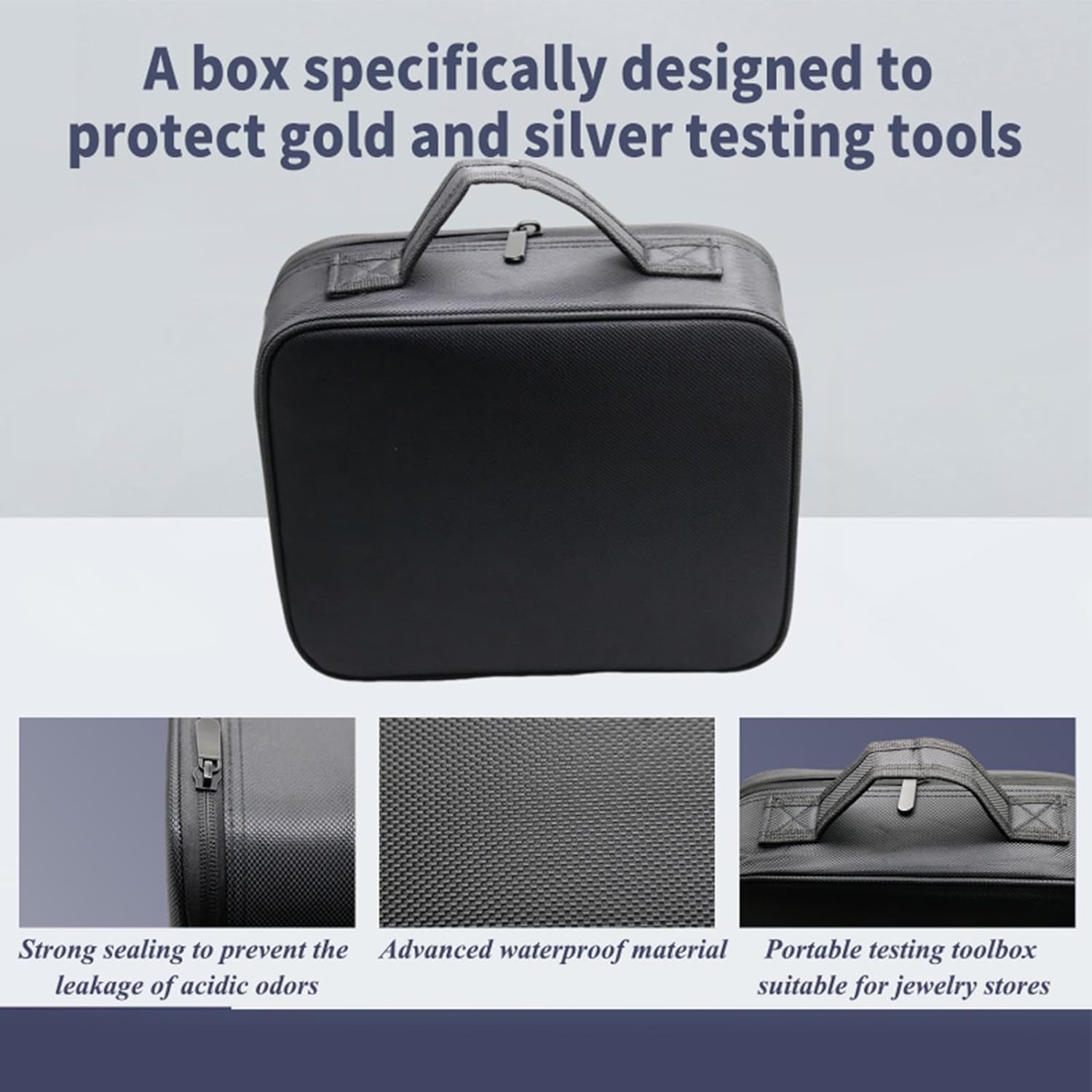 Gold and Silver Jewelry Coin Tester testing kit portable Storage Box (black)
