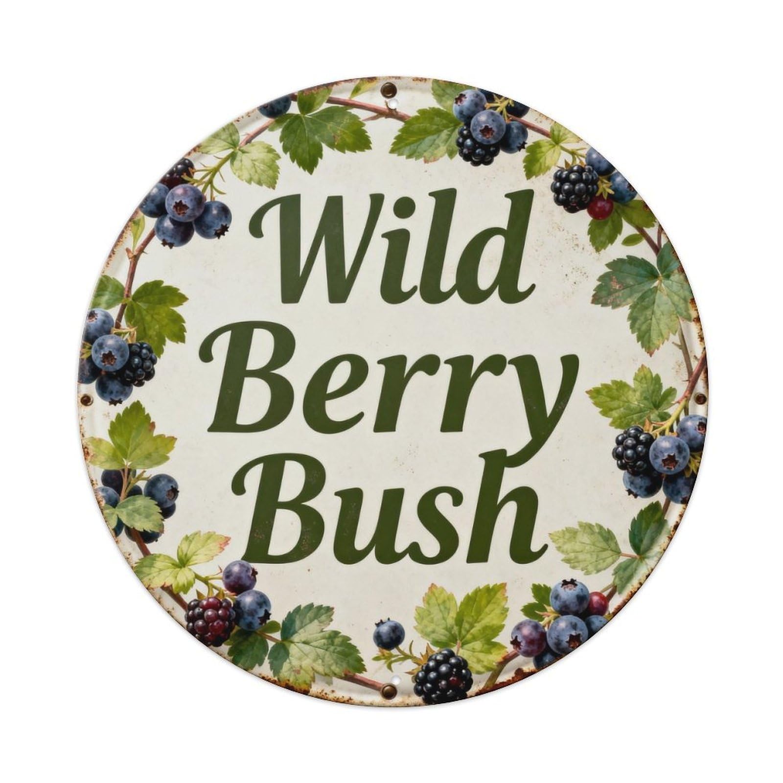Wild Blackberry Bush Metal Tin Sign Plaque