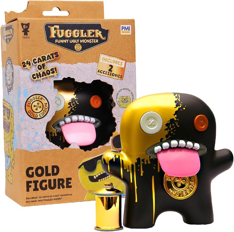 P.M.I. Fuggler Gold Edition Figure Window Box, Assortment B | Golden Edition Accessories - Officially Licensed Collectible - Deluxe Display Toy