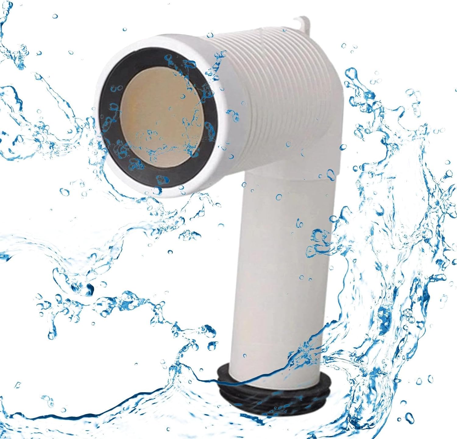 Extension Pipe Offset Toilet Flange Shifter Flexible Offset Closet Flange for Tub Waste Drainage Systems Urinals, D 37cm