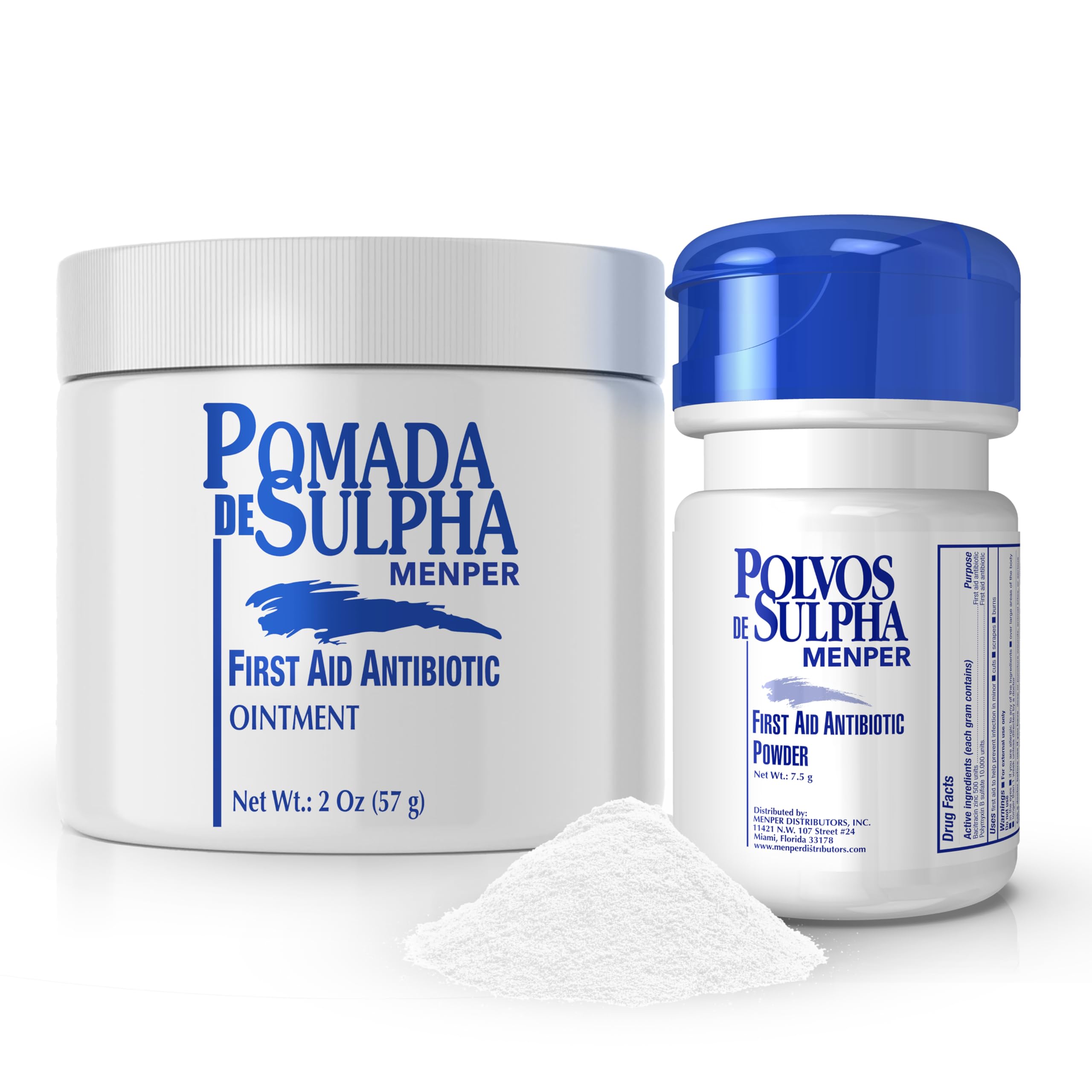 Polvos de Sulpha and Pomada de Sulpha Menper Bundle First Aid Antibiotic Powder 7 5 g Healing Ointment