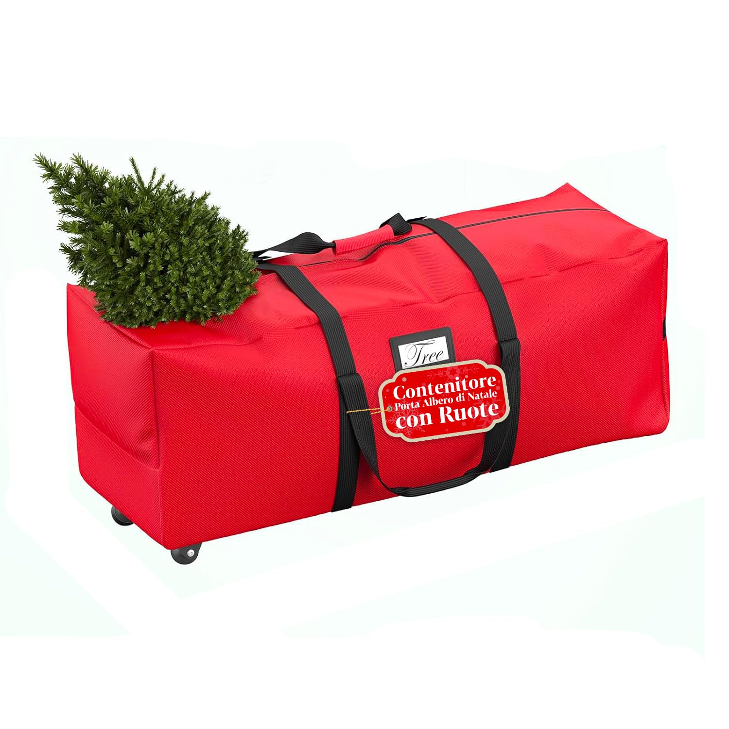 Avilia Christmas Tree Storage Box with Wheels, Reinforced Handles and Waterproof Zip, Ideal for Storage and Transportation Trees up to 240cm, Made of Durable 600D Oxford Fabric