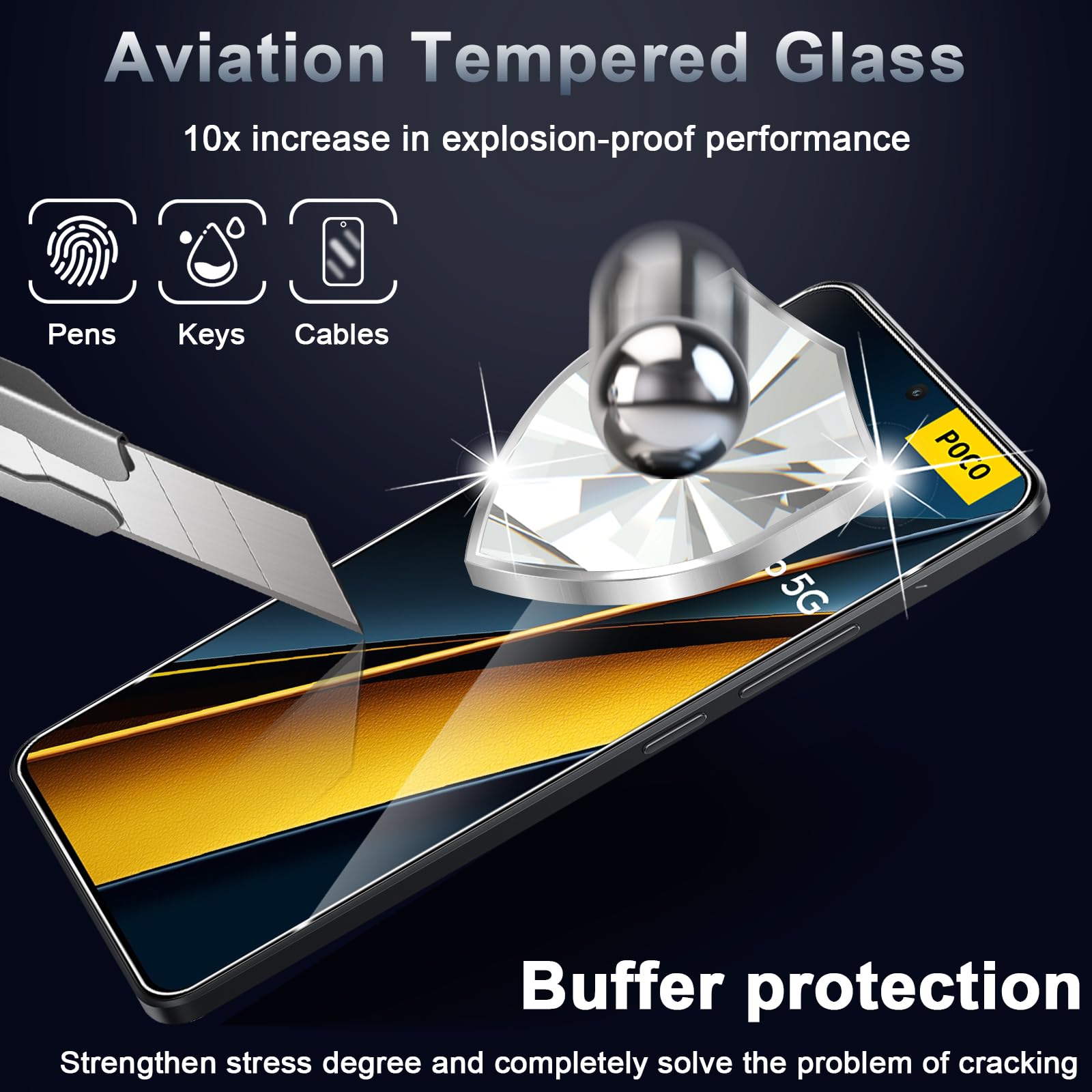 Vetro Temperato TMIC Per Xiaomi Poco X6 / Pro | Crystal Clear | Taglio Fotocamera | UK