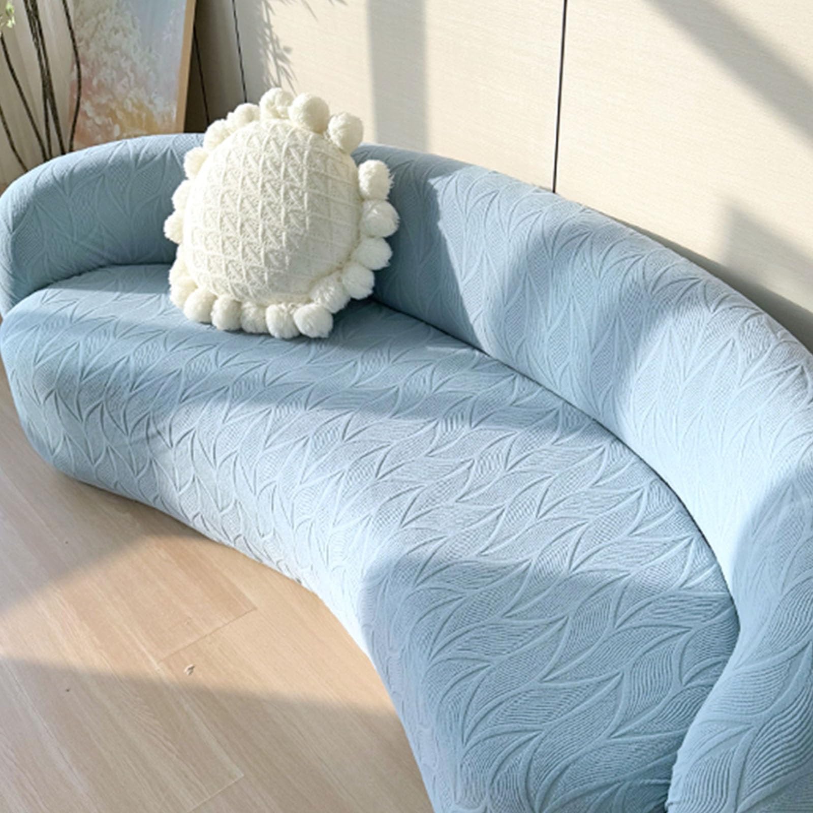 Housse de canapé moderne bleu clair extensible grande taille pour salon