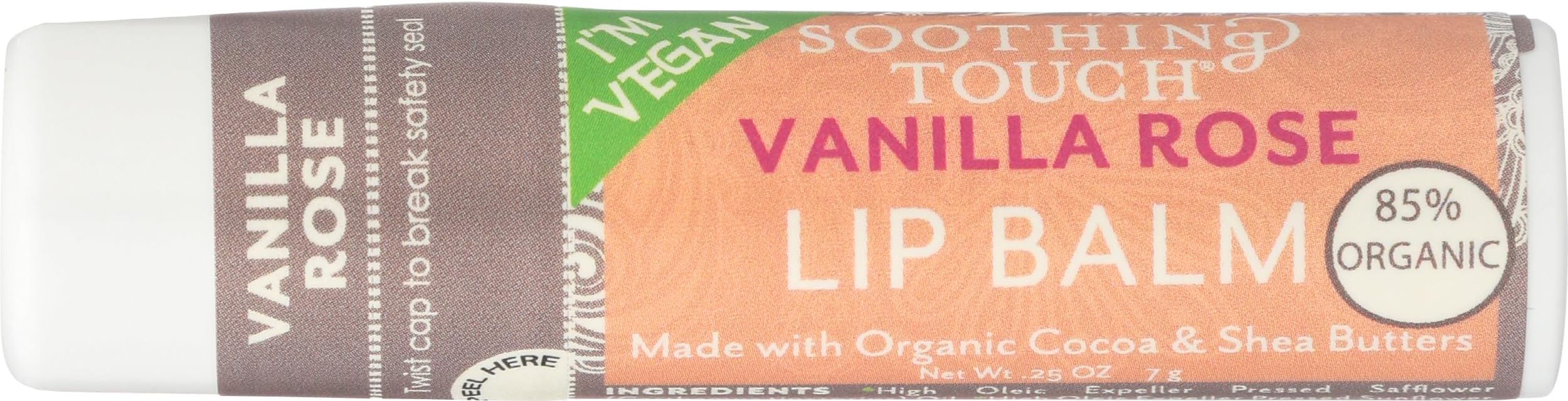 Soothing Touch, Vanilla Rose Organic, Vegan Lip Balm, .25 oz