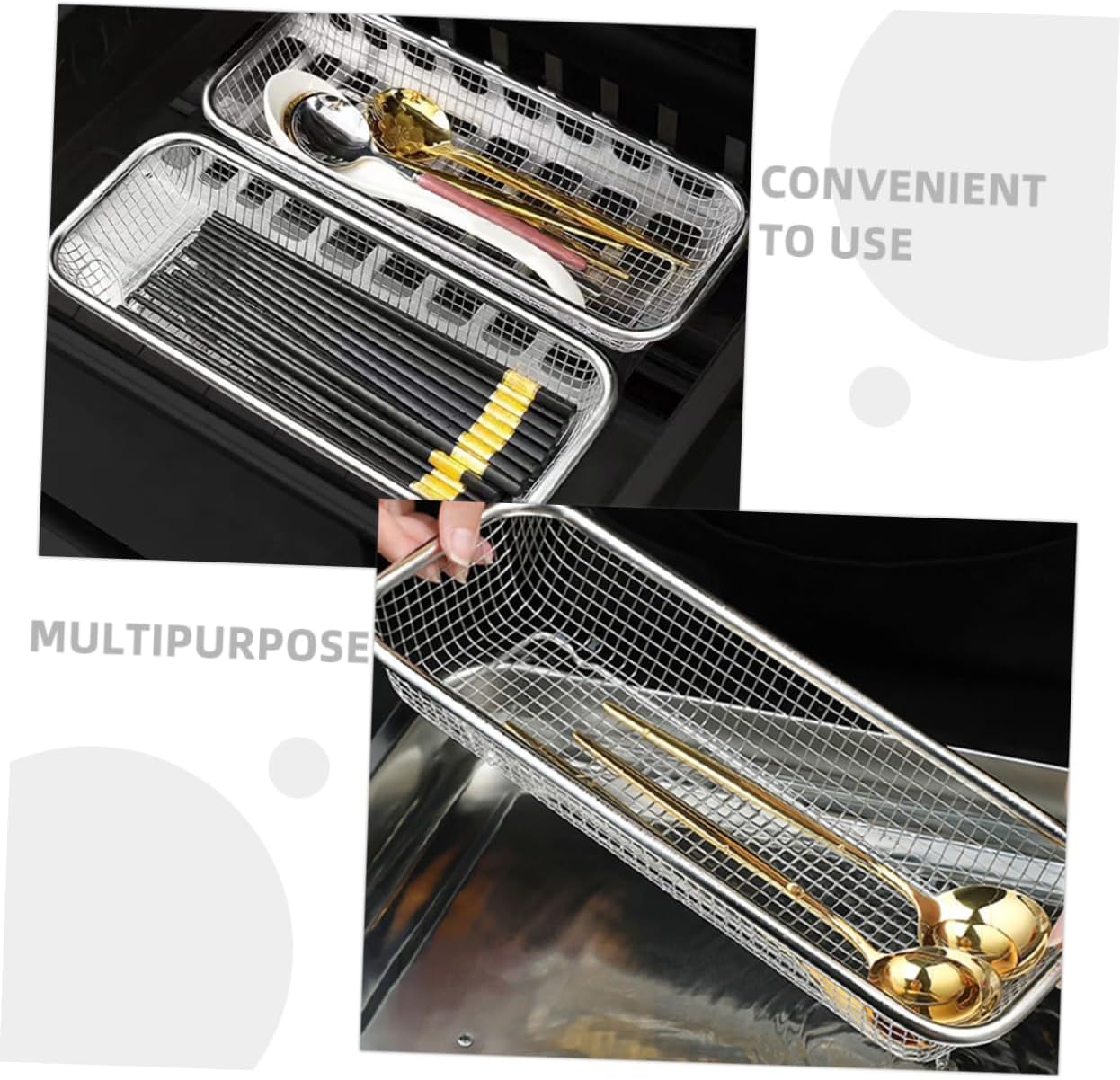 4pcs Dishwasher Cutlery Holder Practical Kitchen Utensil Drainer Basket for Easy Access and Cleaning for Dishwashers and Tableware Storage