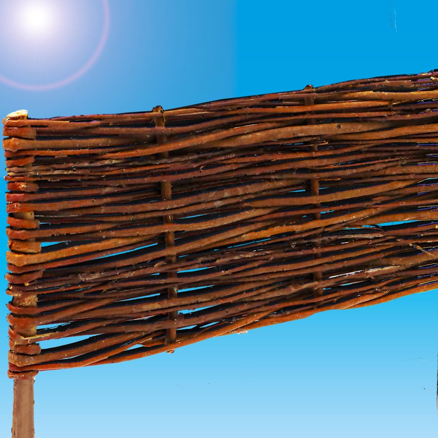 UrFence 1 Stück Beeteinfassung Weide - 100x20 Weidengeflecht Zaunelemente zum Stecken - Rasenkante 20 cm Hoch - Beetbegrenzung Holz Steckzaun Weidenzaun Beetumrandung Gartenweg Flechtzaun Gartenzaun