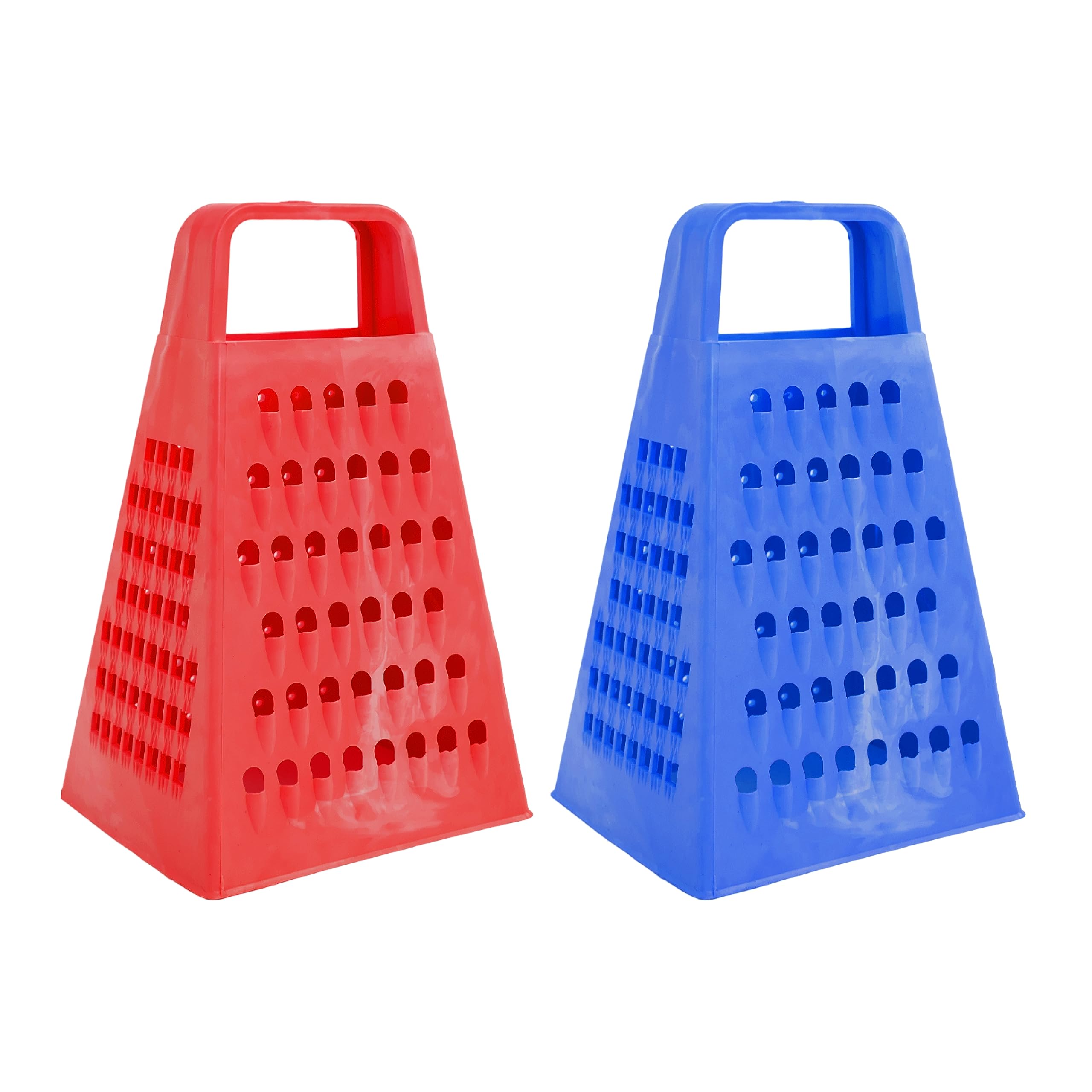 Grater with Handle - Plastic Graters for Kitchen - Shredder Kitchen - Grater for Vegetables, Fruits, Cheese & Chocolate, Dishwasher Safe, Form Conus, 2 Pcs