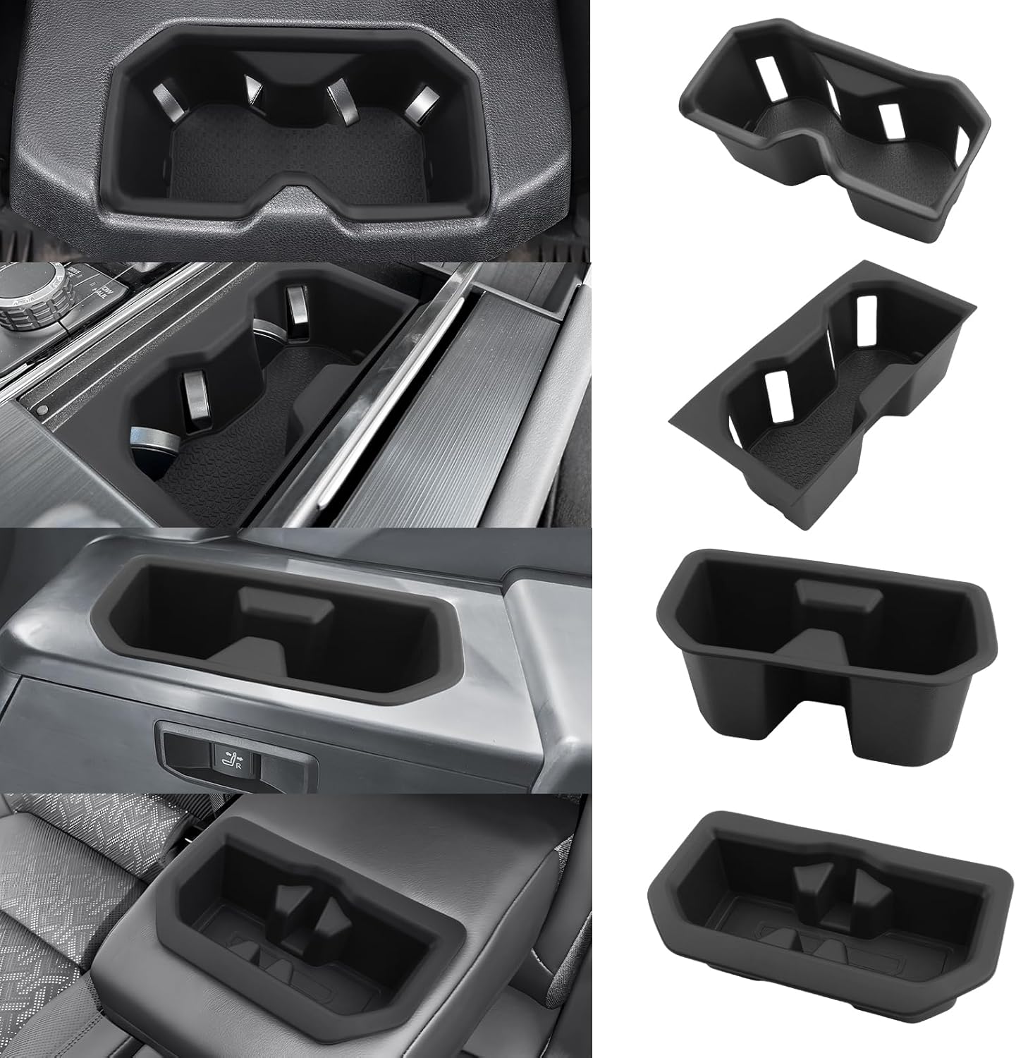 (5PCS) Cup Holder Insert for 2026 Toyota Sequoia (SR/Limited) Accessories 2023-2026 Toyota Sequoia TPE Drink Organizer Holder (Middle Console+2nd & 3rd Rear Seat+Back Central Armrest)-8 Seat Only