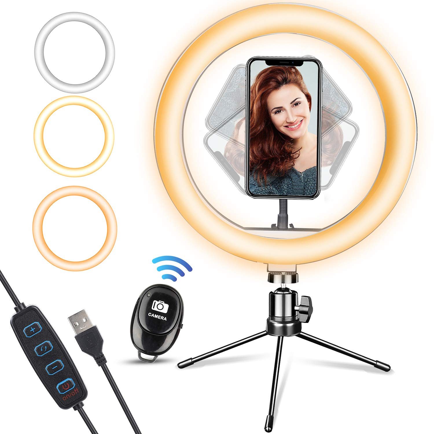 Aro De Luz LED 30cm RevolutionLine: Ideal Para Selfies, Maquillaje Y Vídeos En YouTube – Anillo 12 Pulgadas Con Soporte Y Mando