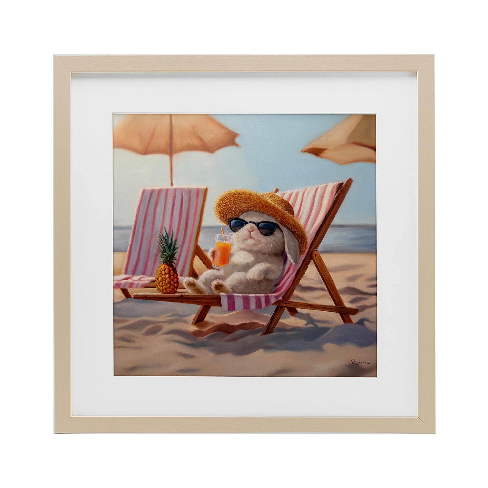 Affiche encadrée Beach Bun Stupell Industries sous verre par Lucia Heffernan 33x33 cm