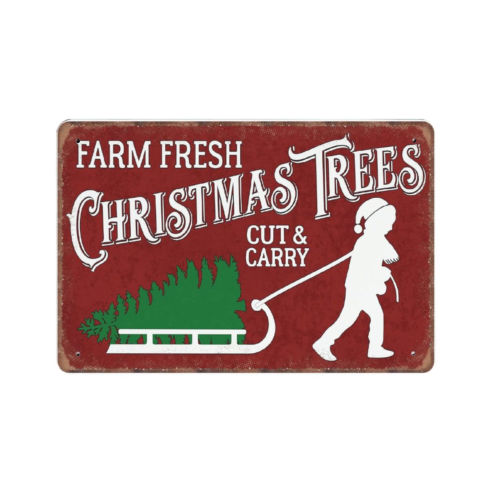 rayprint Christmas Trees Tin Signs Gift Retro Funny Metal Sign Vintage Poster Wall Art for Kitchen Garden Bathroom Farm Home Coffee Decor Tin Sign, 20x30 cm