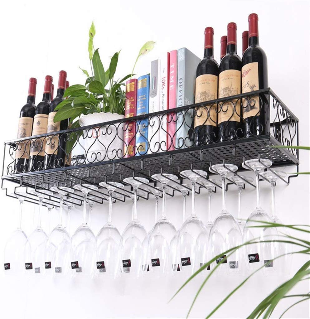 Armoire à vin murale rustique avec porte-vin support de rangement mural métal vintage