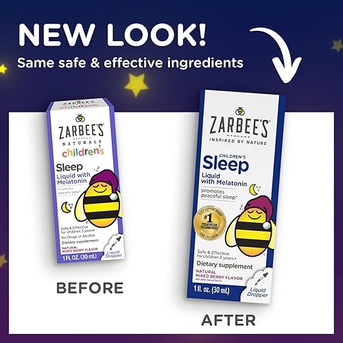 Miniatura 3 de Zarbee's Suplemento líquido para dormir para niños con 1 mg de melatonina sin medicamentos, efectivas, gomitas de saúco para niños con vitamina C