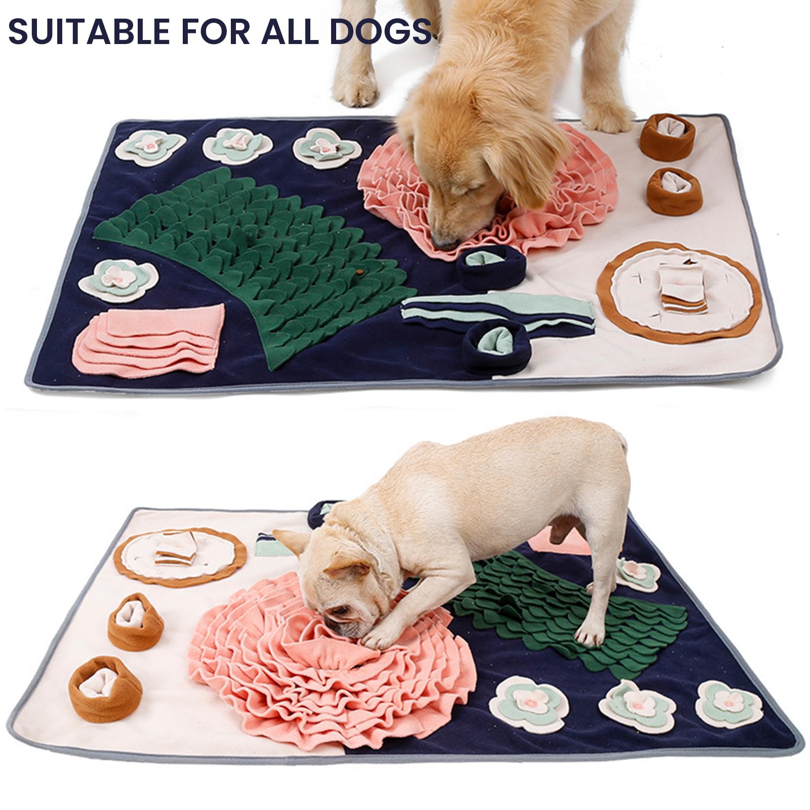 Tappeto Olfattivo Cane, 104X73cm Tappetino Olfattivo Cane Pieghevole, Lavabile Sniffing Fun Mat,Il Tappetino Olfattivo per Cani Giochi Interattivi Attivazione Mentale Cane