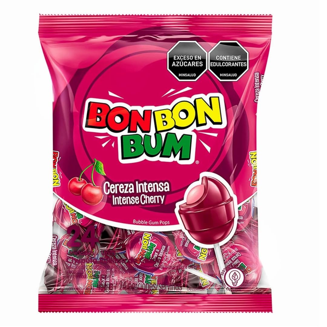Amazon.com : Bon Bon Bum – Fruity Lollipop with Bubble Gum center