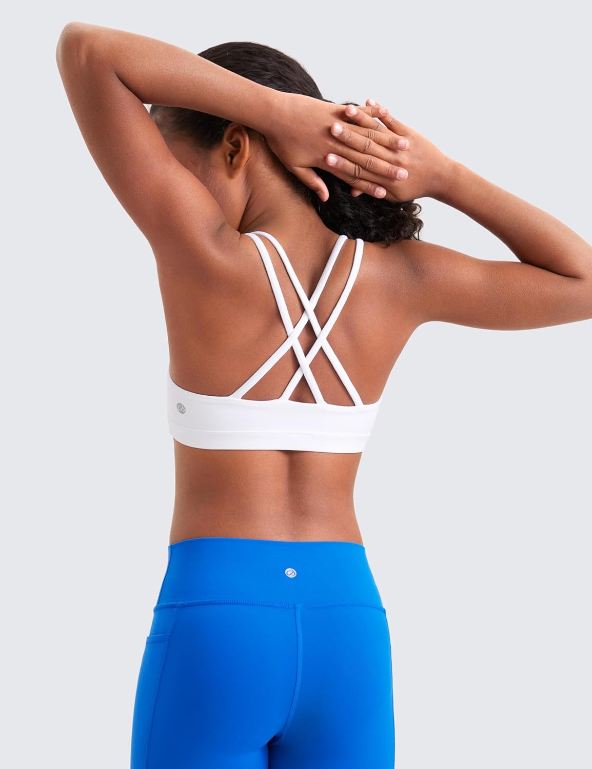 CRZ YOGA Girls Softness Mold Butterluxe Cross Sports Bra - Yoga Athletic Casual Double Spaghetti Strap Scoop Neck Kids Teen