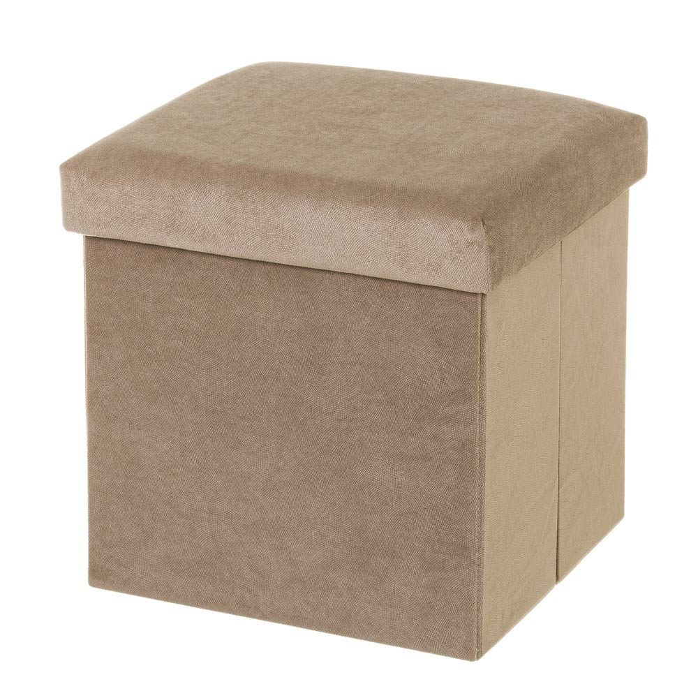 Pouf coffre pliable marron vintage pour salon cosy