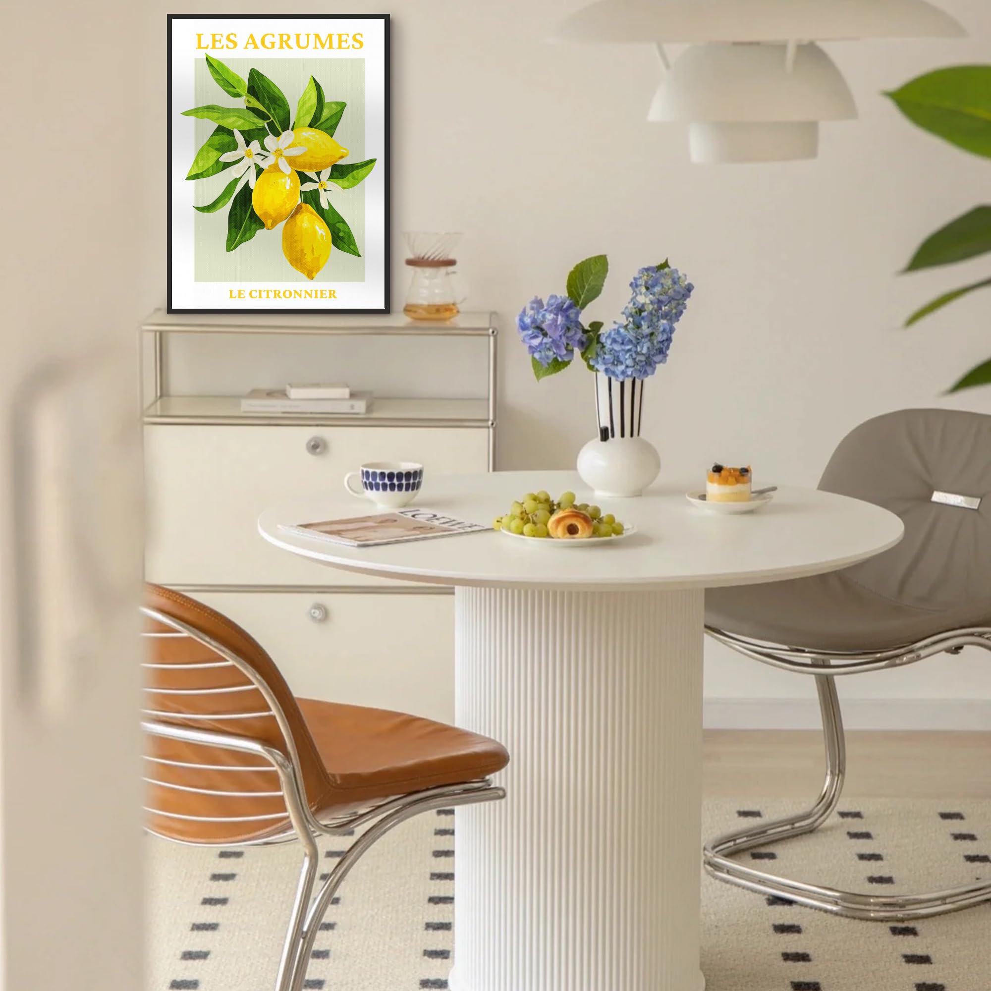 hyidecorart Citrus Fruit Canvas Wall Art with Black Frame, Modern Fruit Lemon Blood Orange Wall Pictures Living Room Farm Garden Decoration Kitchen Dining Room Bedroom Bathroom and Office - Image 3