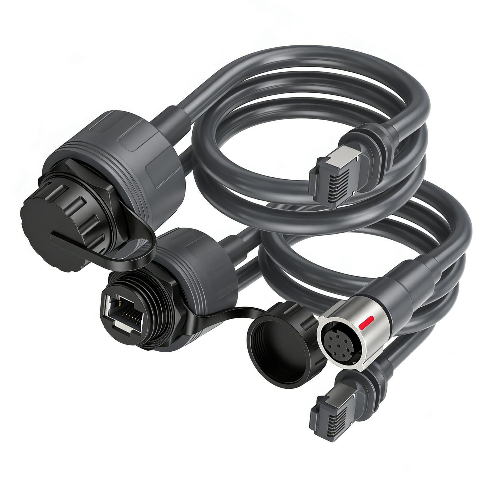 FTVOGUE Connecteur RJ45 Rectangulaire Satellite Haute Vitesse, Connecteur | IP68 étanche, plug and play, construction 23AWG, polyvalent