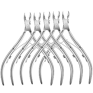 5 Packs Cuticle Trimmer Cuticle Nippers Professional Stainless Steel Cuticle Cutter Clippers Cuticle Remover Pedicure Manicure Tools for
