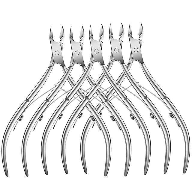 5 Packs Cuticle Trimmer Cuticle Nippers Professional Stainless Steel Cuticle Cutter Clippers Cuticle Remover Pedicure Manicure Tools for
