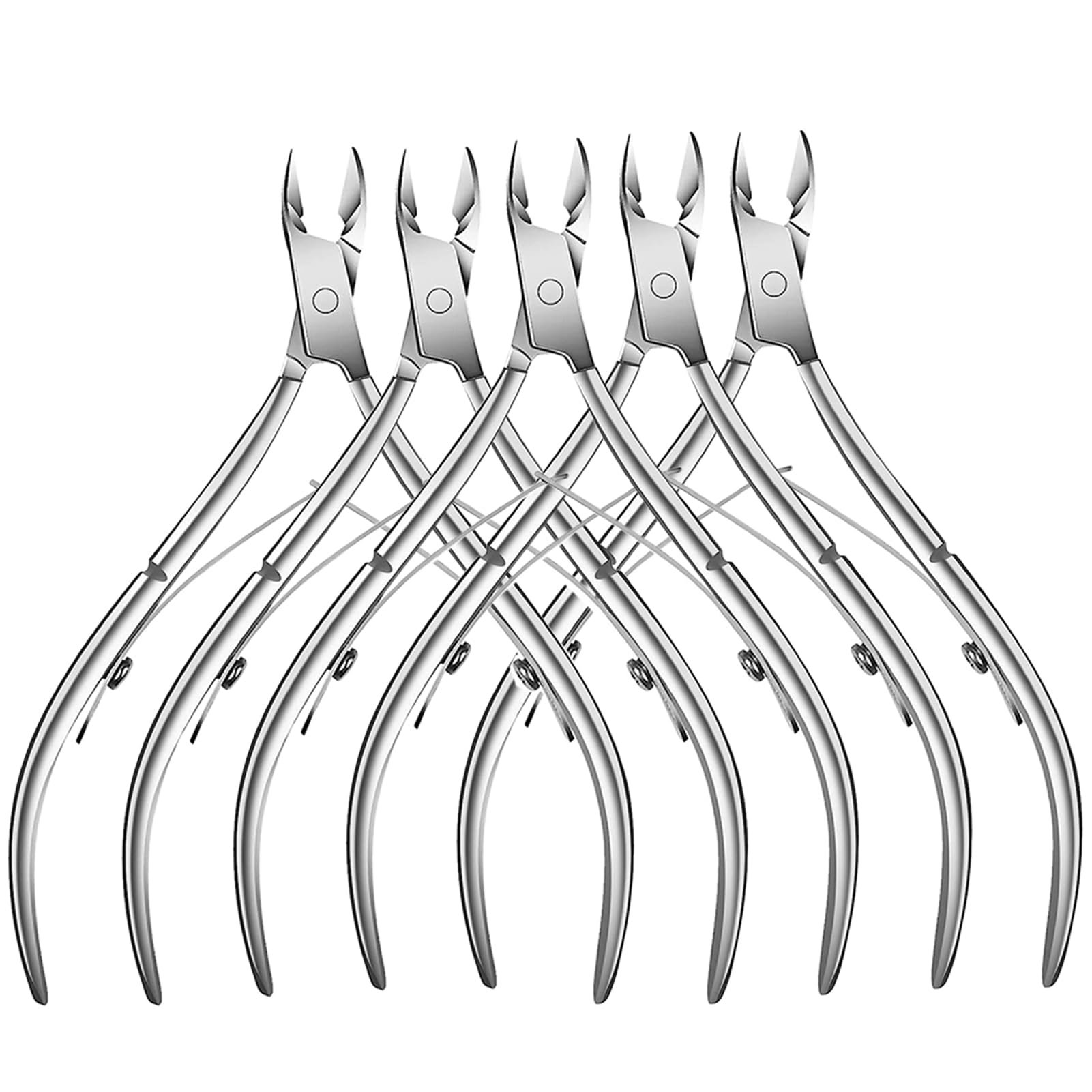 5 Packs Cuticle Trimmer, Cuticle Nippers Professional Stainless Steel Cuticle Cutter Clippers Cuticle Remover, Pedicure Manicure Tools for Fingernails