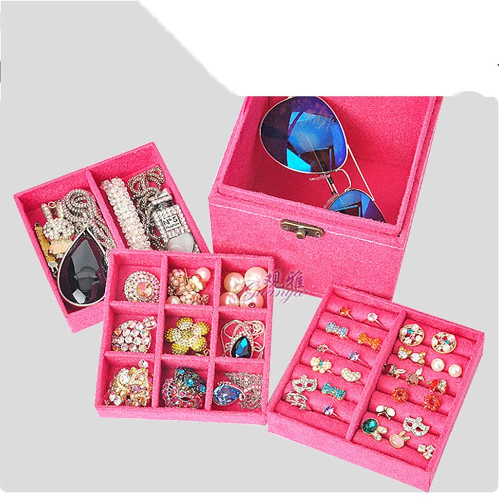 Caja de joyería Vintage de Estilo Europeo, pequeña Pulsera a Cuadros Multicapa, Pendientes de Princesa, Caja de Almacenamiento de joyería Simple, Estuche cosmético